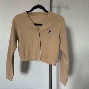 Disney Tan Cardigan with Mickey Patch